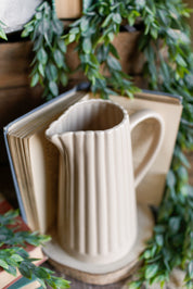 Stoneware Scalloped Pitcher