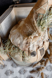 Handmade Primitive Cream Pumpkin Head