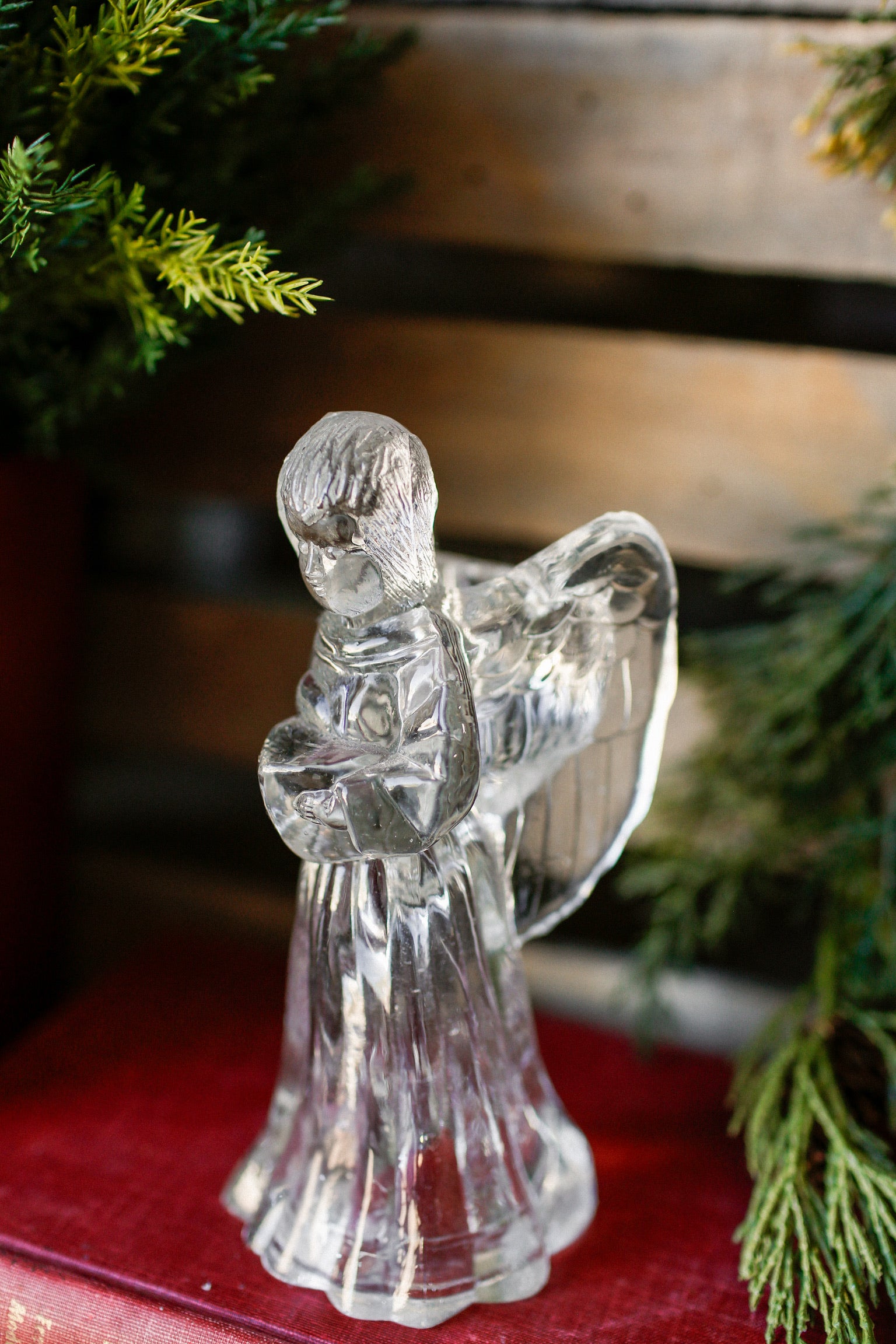 Vintage Glass Angel Candle Holder