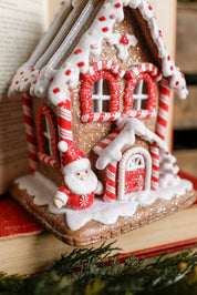 Lighted Santa Gingerbread House