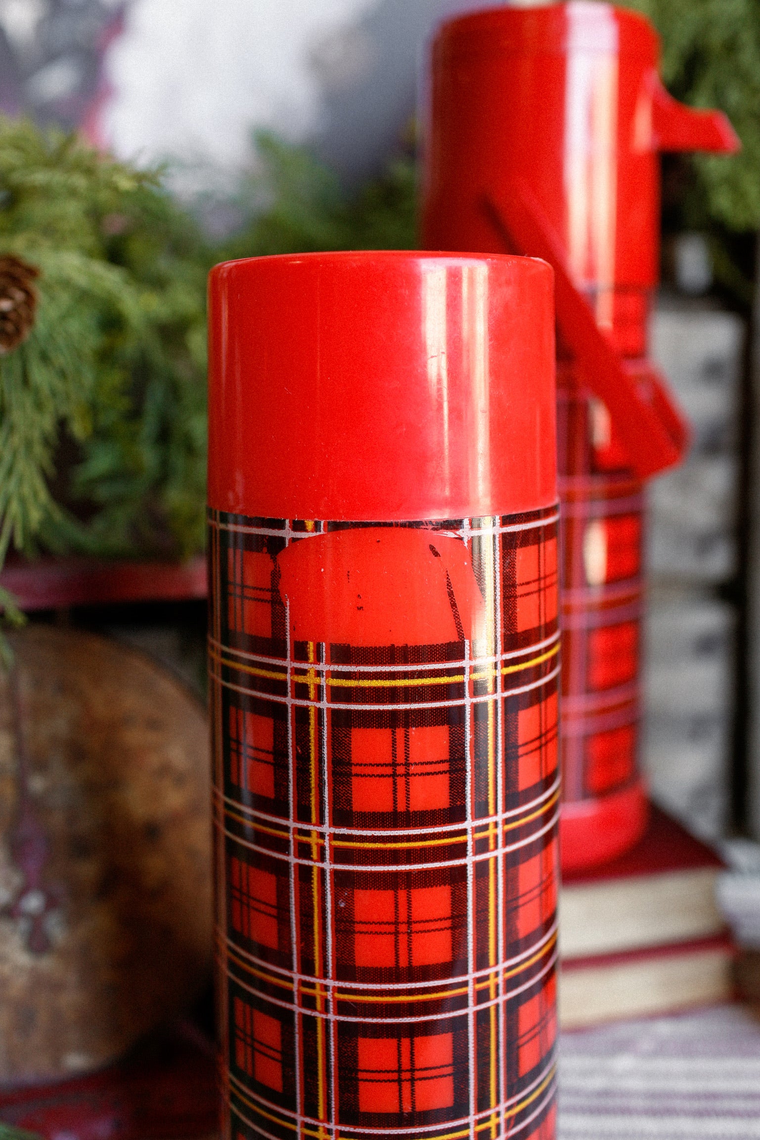 Vintage Aladdin Plaid Thermos