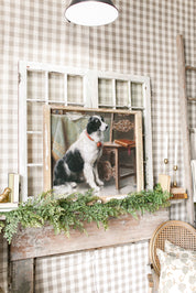 Salvaged Framed Dog Canvas