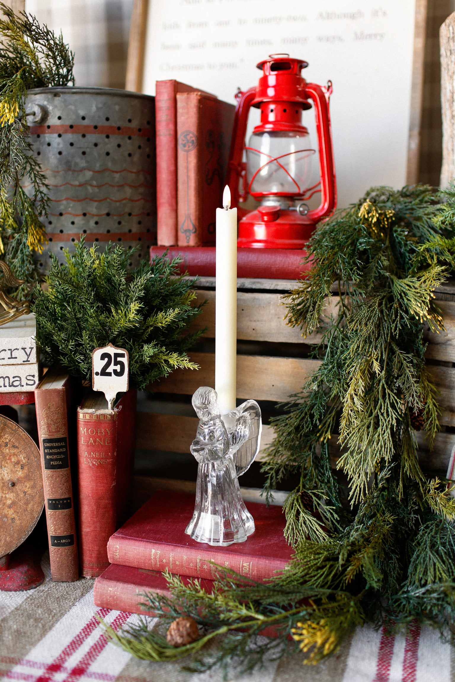 Vintage Glass Angel Candle Holder