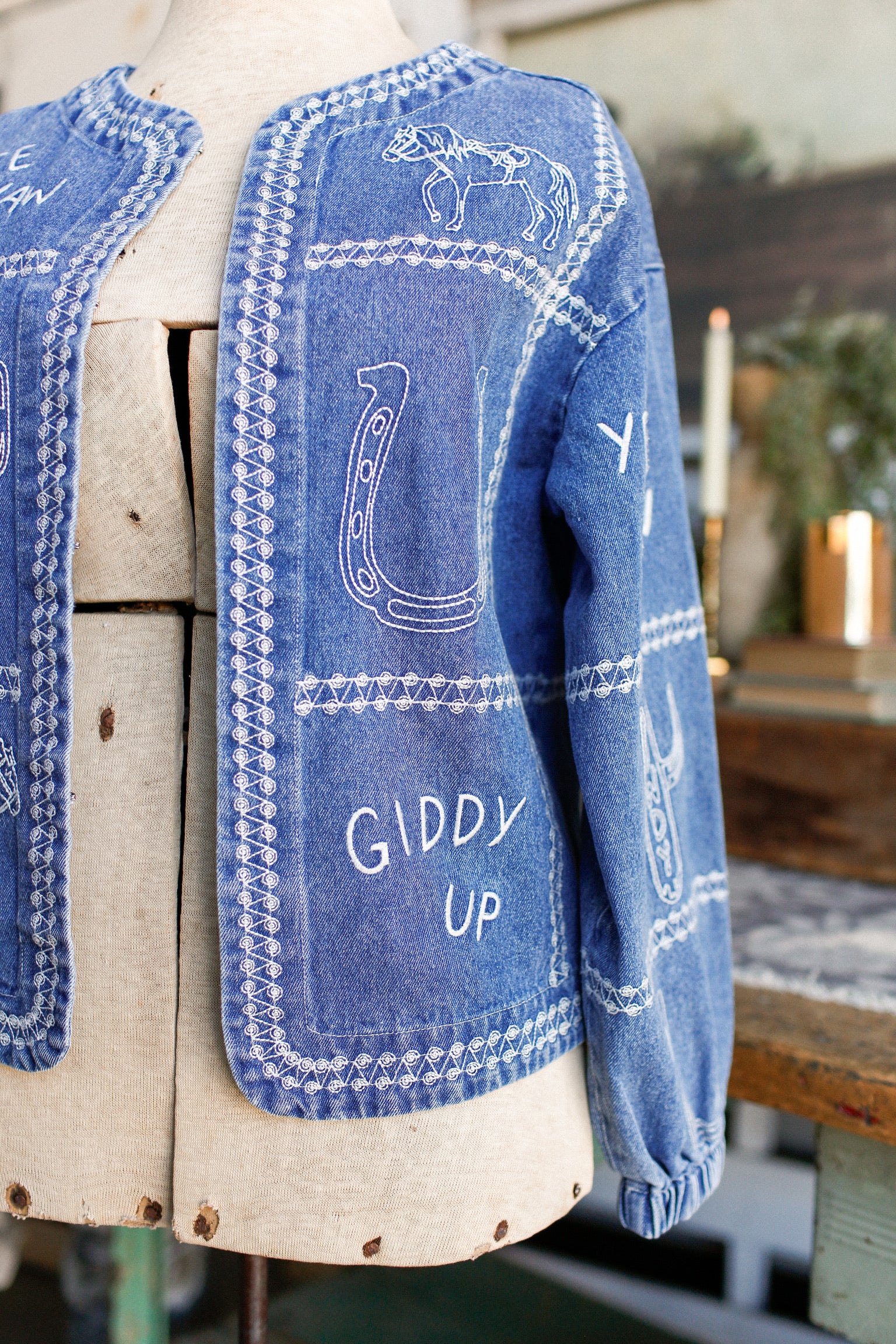 Embroidered Yee Haw Denim Jacket