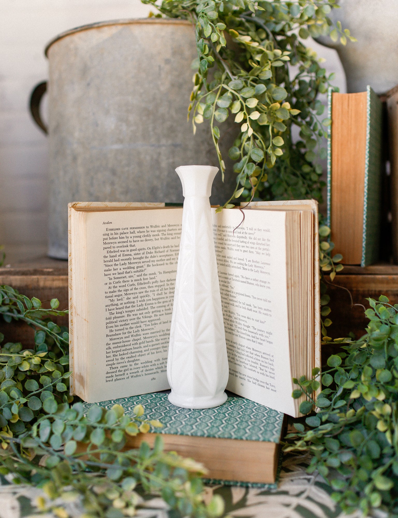 Vintage Cut Milk Glass Bud Vase The Little Burlap Barn®