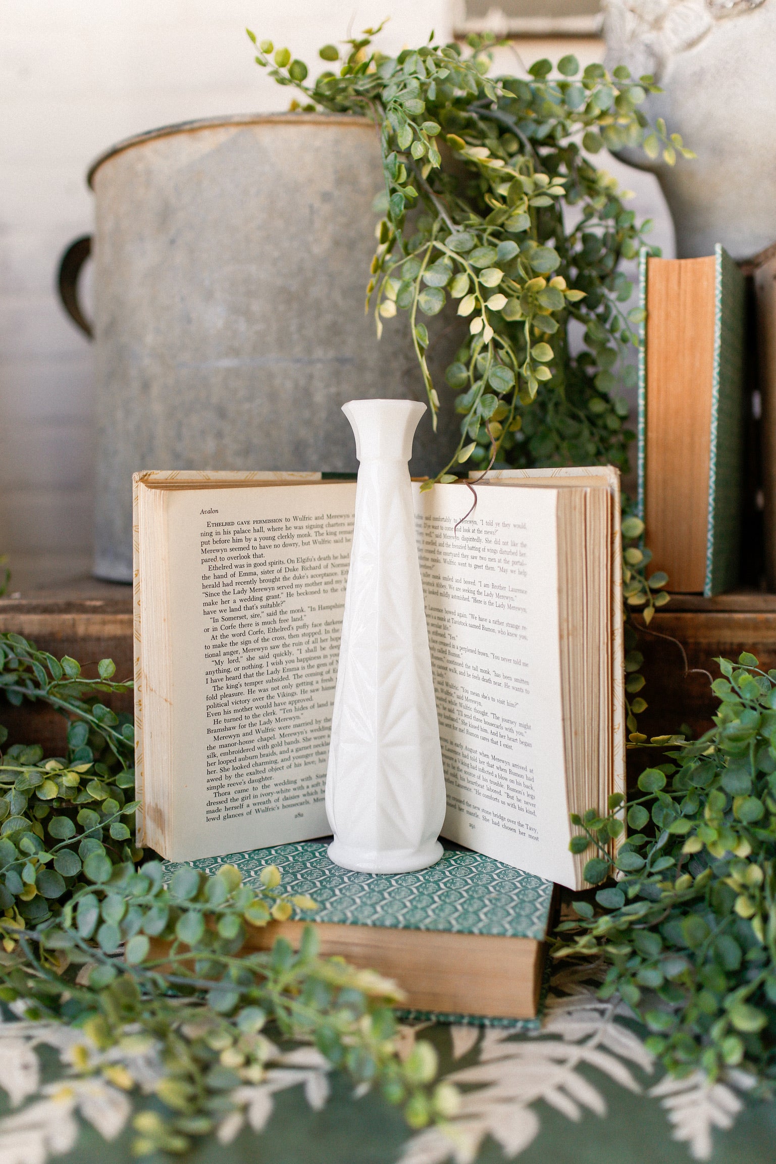 Vintage Cut Milk Glass Bud Vase The Little Burlap Barn®