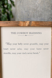 Handmade "Cowboy Blessing" Framed Sign The Little Burlap Barn®