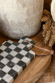 Marble Check Cheese Board Creative Co-Op