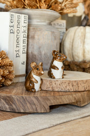 Hand-Painted Stoneware Mouse Salt and Pepper Shakers Creative Co-Op