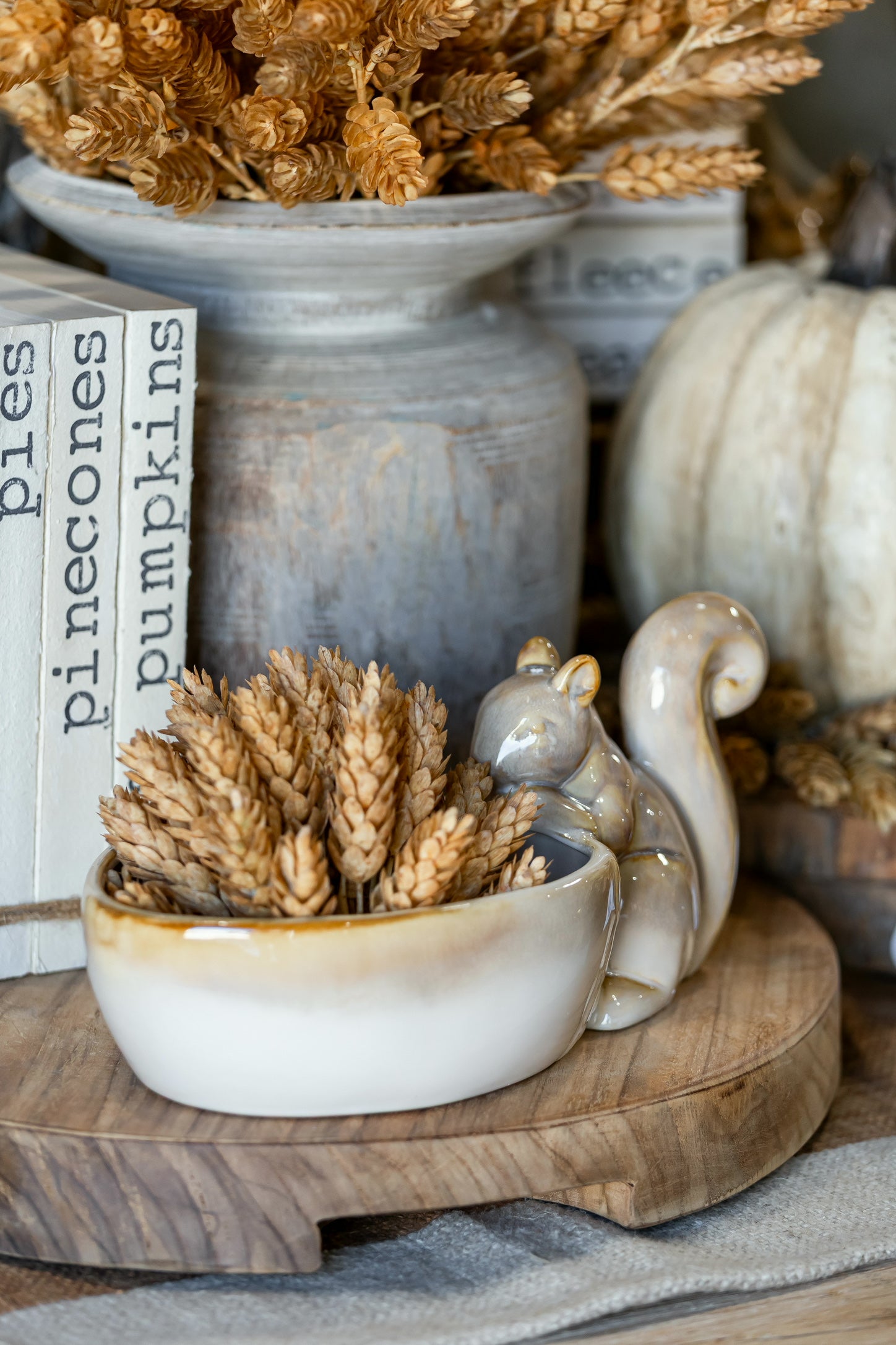 Stoneware Squirrel Bowl Creative Co-Op