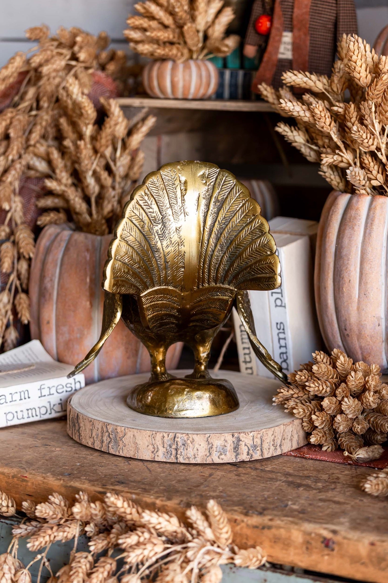 Gilded Turkey Vase Accent Decor