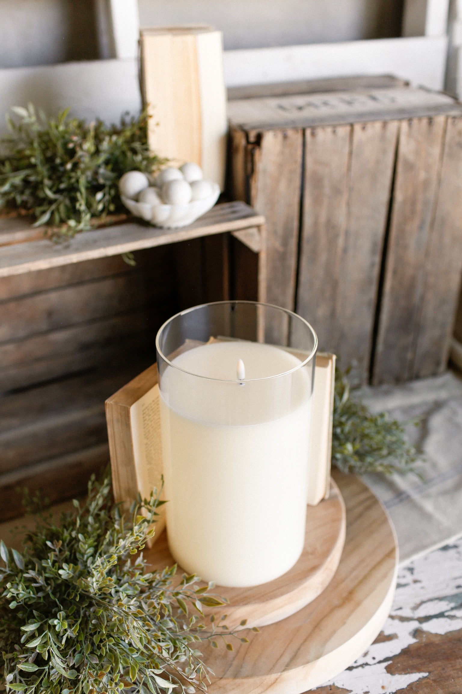 Large Ivory Flameless Candle The Little Burlap Barn®
