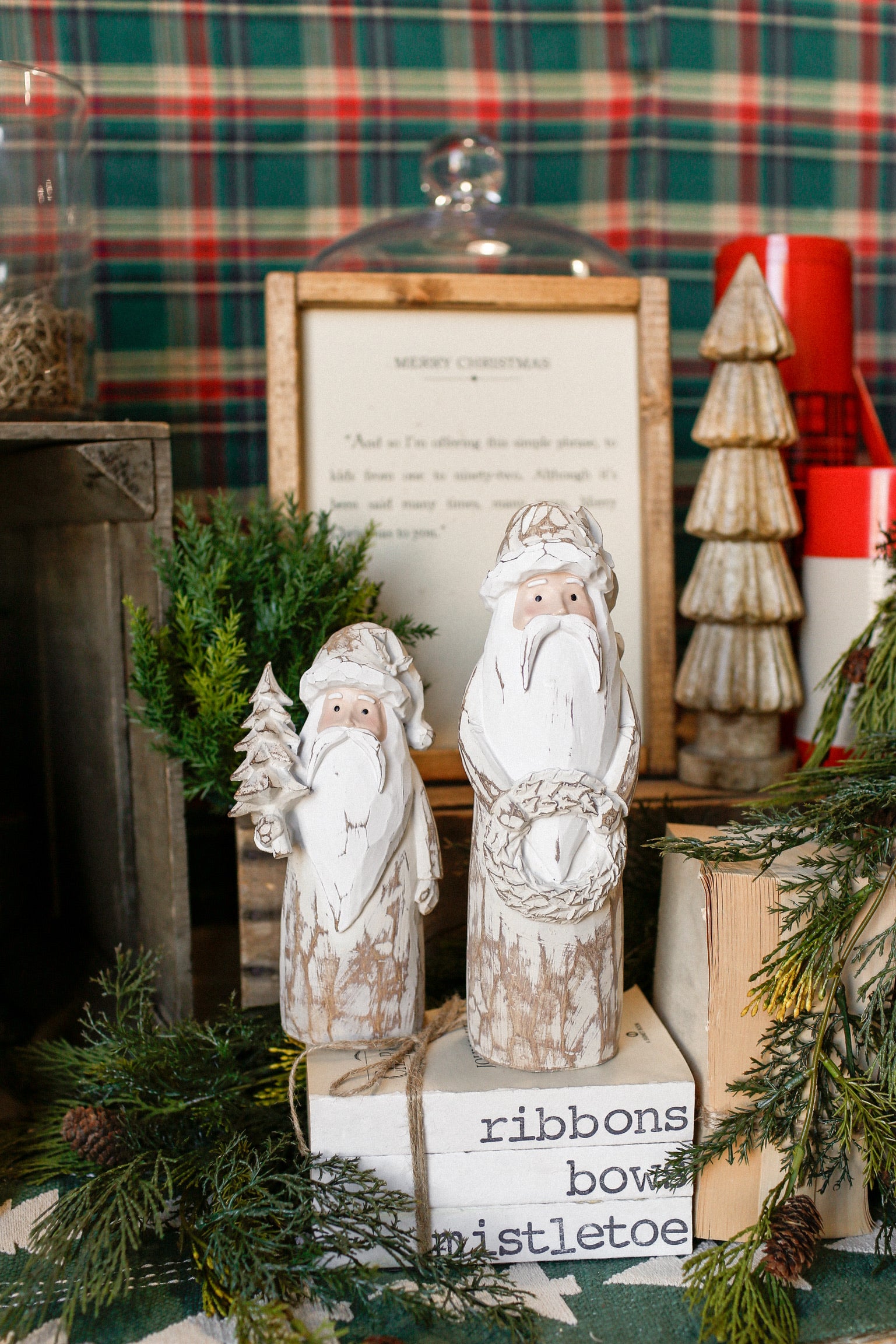 Washed Carved Santa