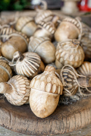 Carved Wood Acorn