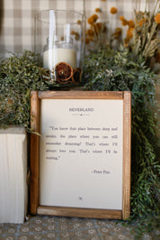 Handmade "Neverland" Framed Sign The Little Burlap Barn®