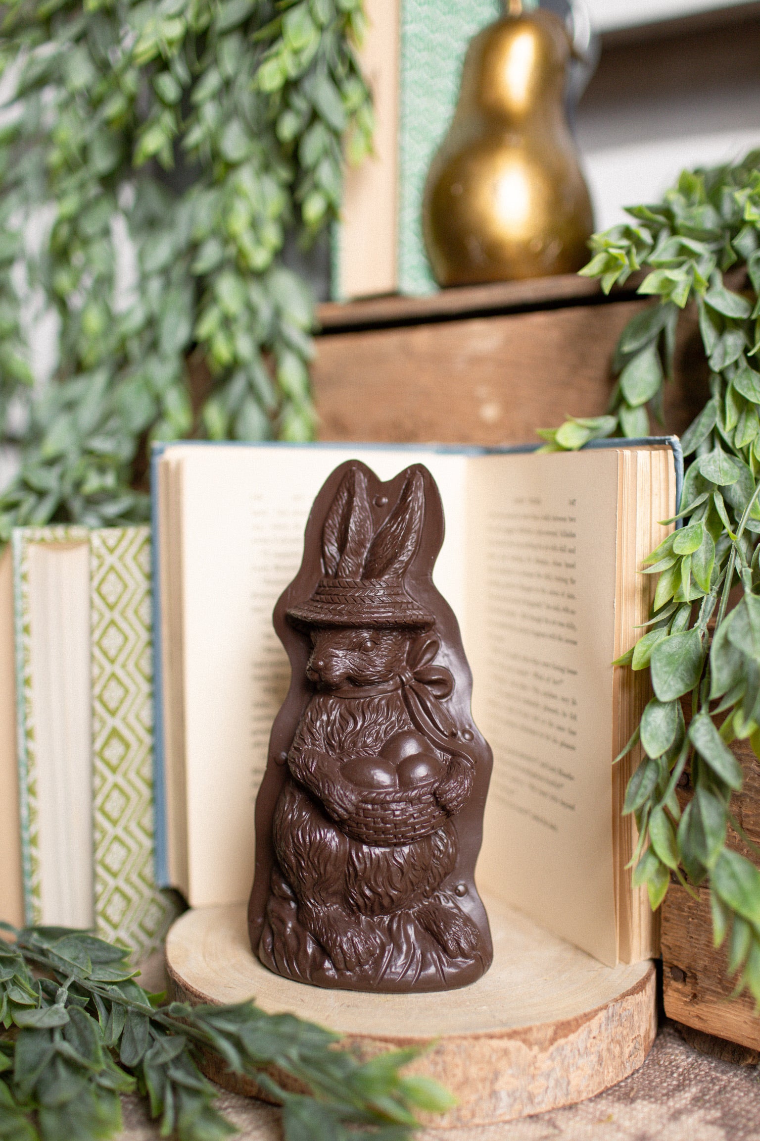 Chocolate Easter Bunny With Hat The Little Burlap Barn®