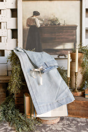 Washed Denim Tie Front Pant