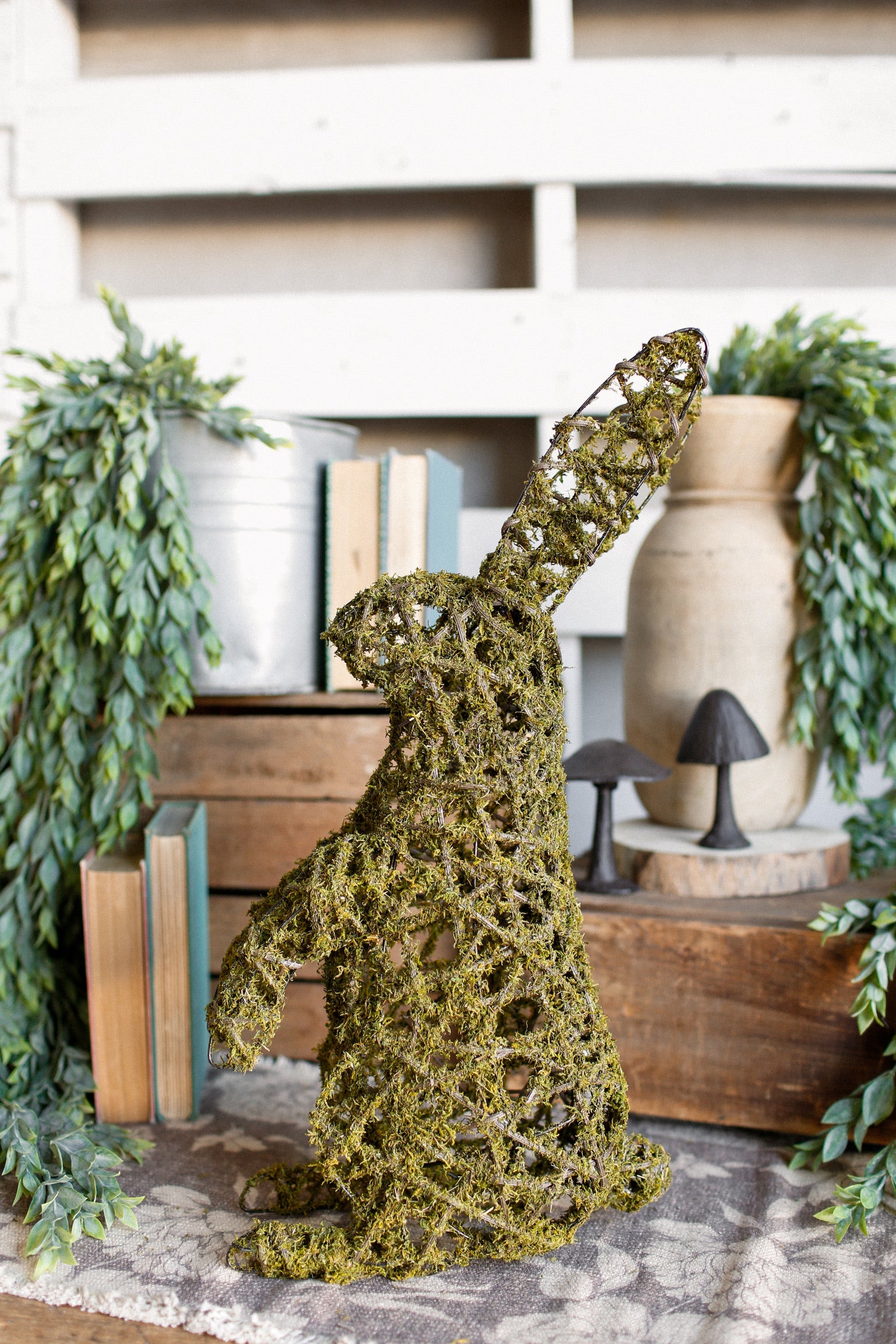 Mossy Wire Standing Bunny The Little Burlap Barn®