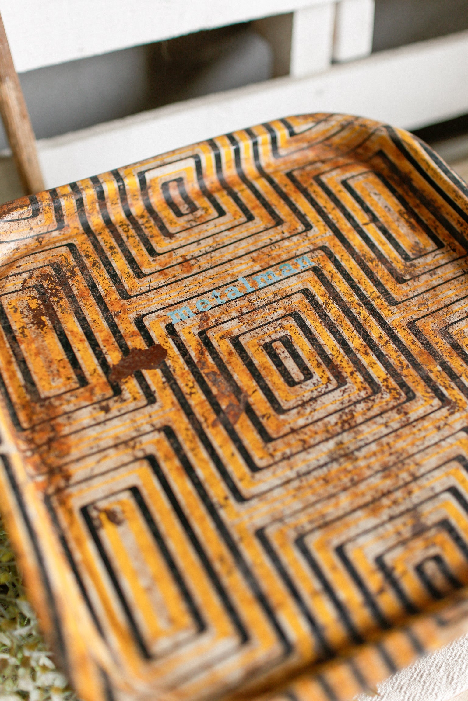 Vintage Yellow Tray The Little Burlap Barn®