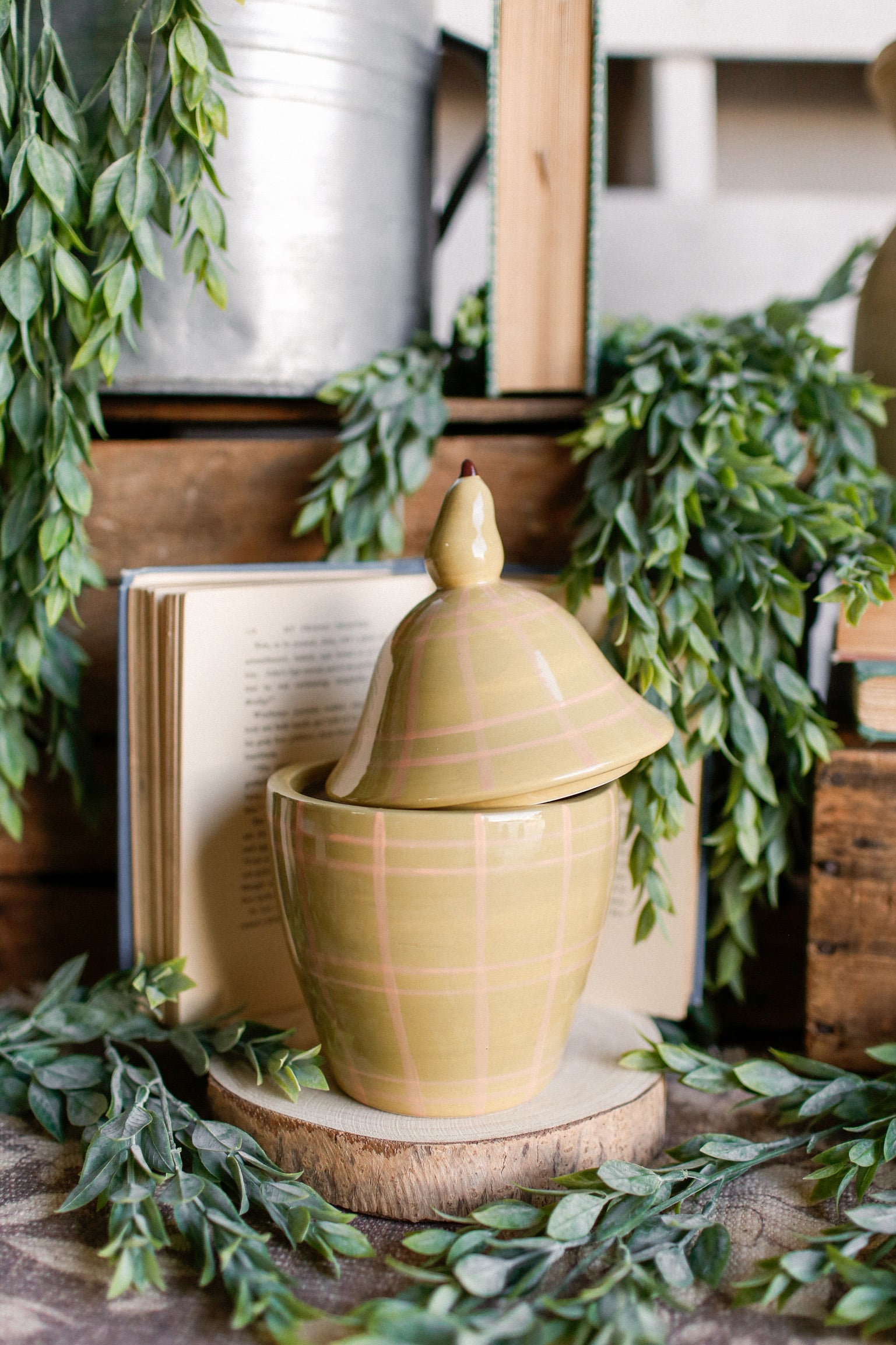 Plaid Pear Canister
