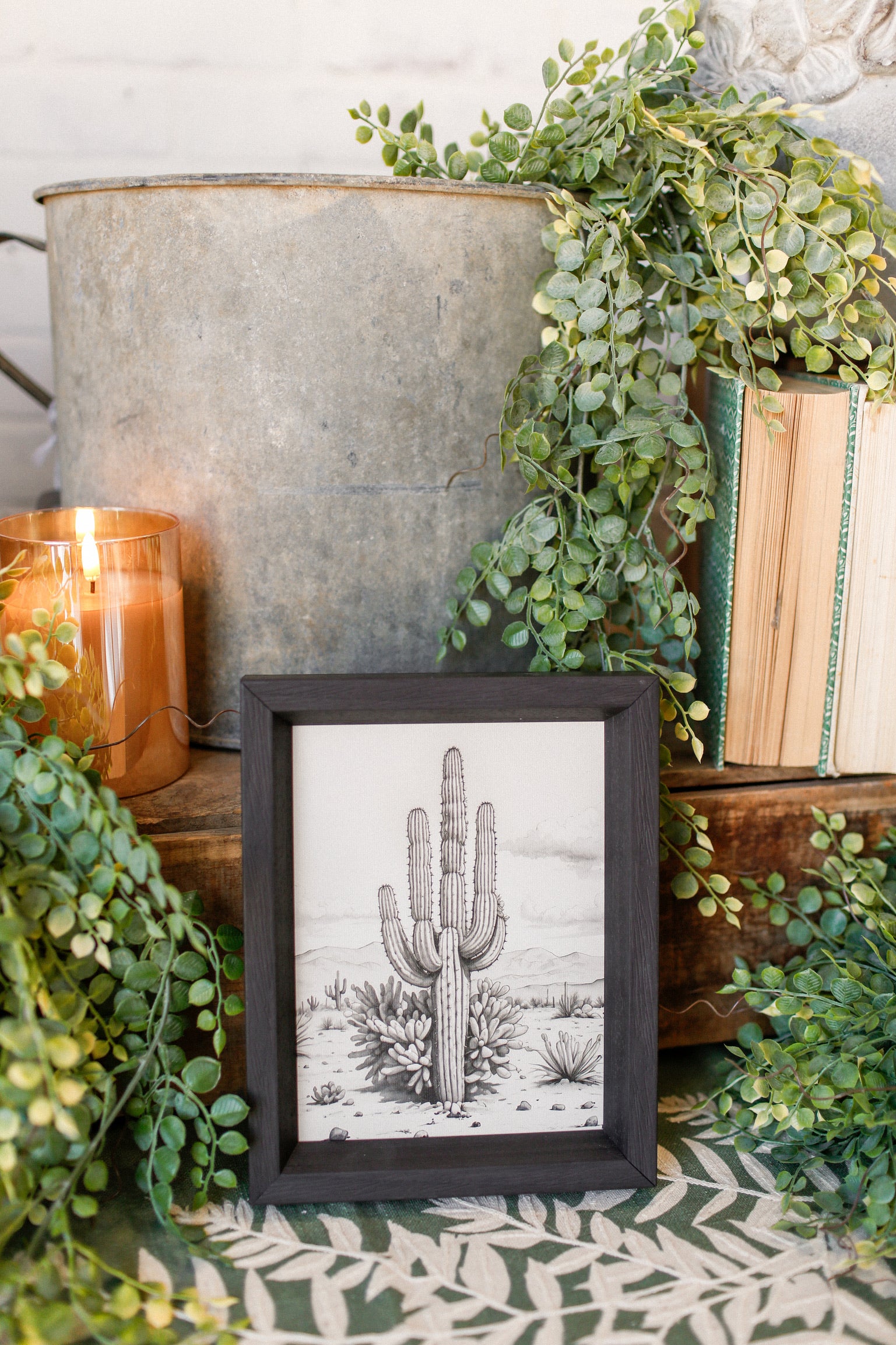 Desert Cactus Framed Art The Little Burlap Barn®