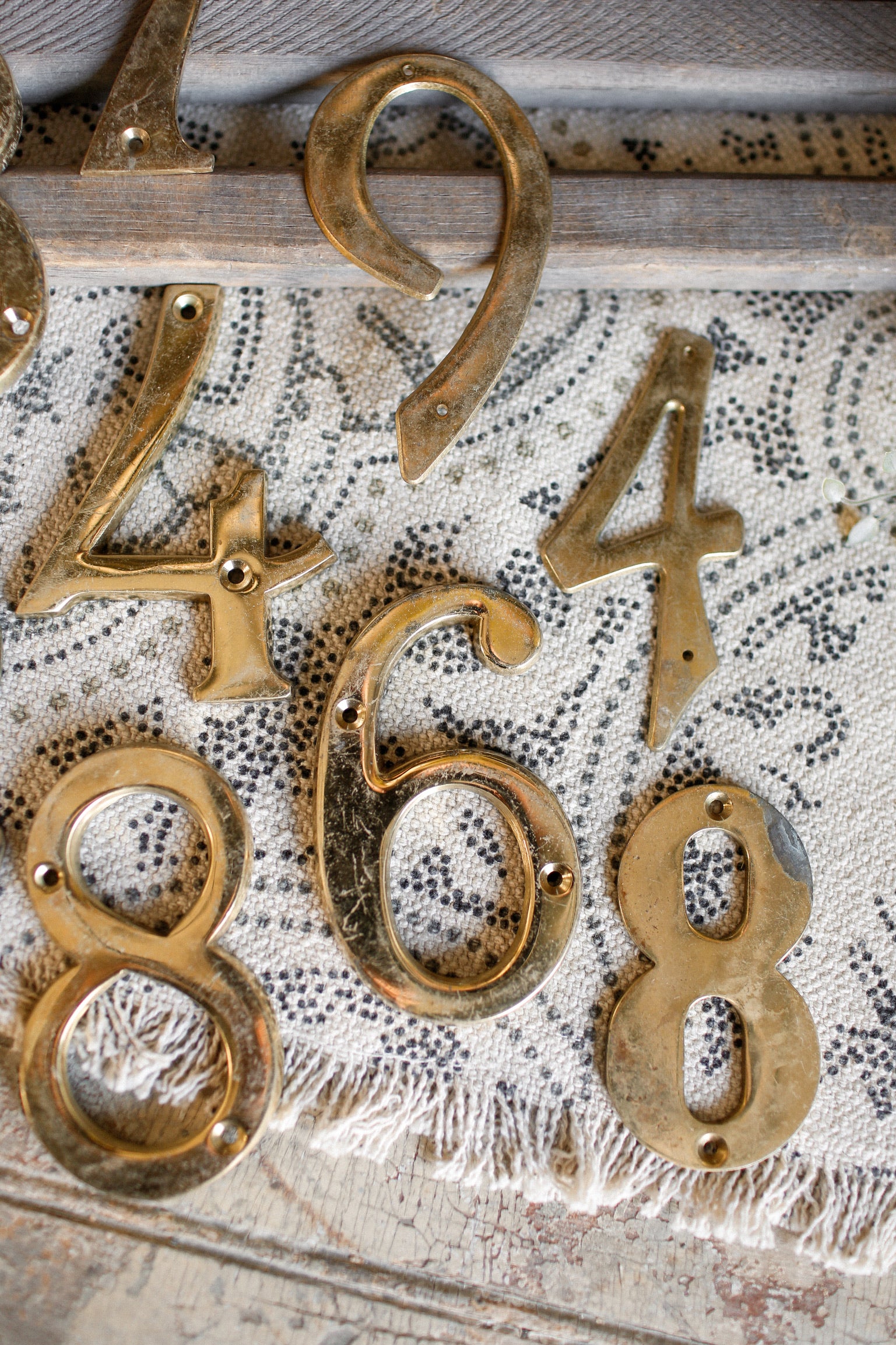Vintage Brass House Number