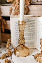 Harvest Cut Glass Candlestick