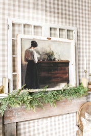 Salvaged Framed Woman Canvas