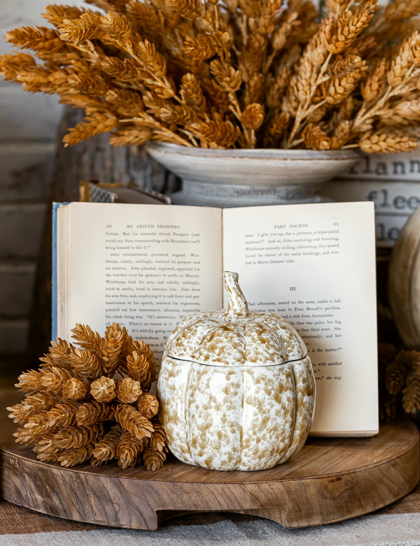 Stoneware Pumpkin Shaped Jar Creative Co-Op