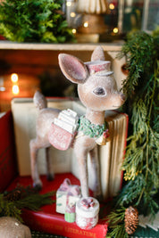 Jumbo Retro Present Delivery Glitter Deer