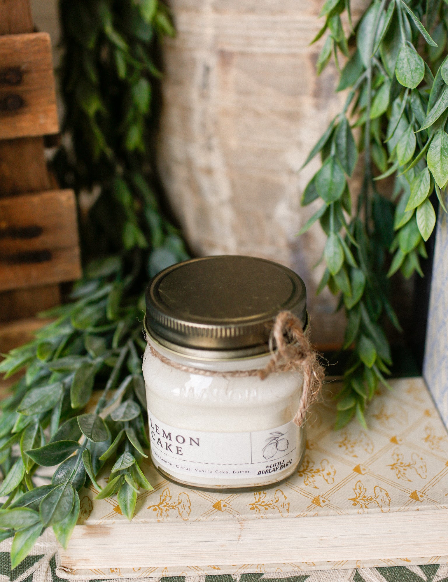 Mason Jar Candle-Lemon Cake The Little Burlap Barn®