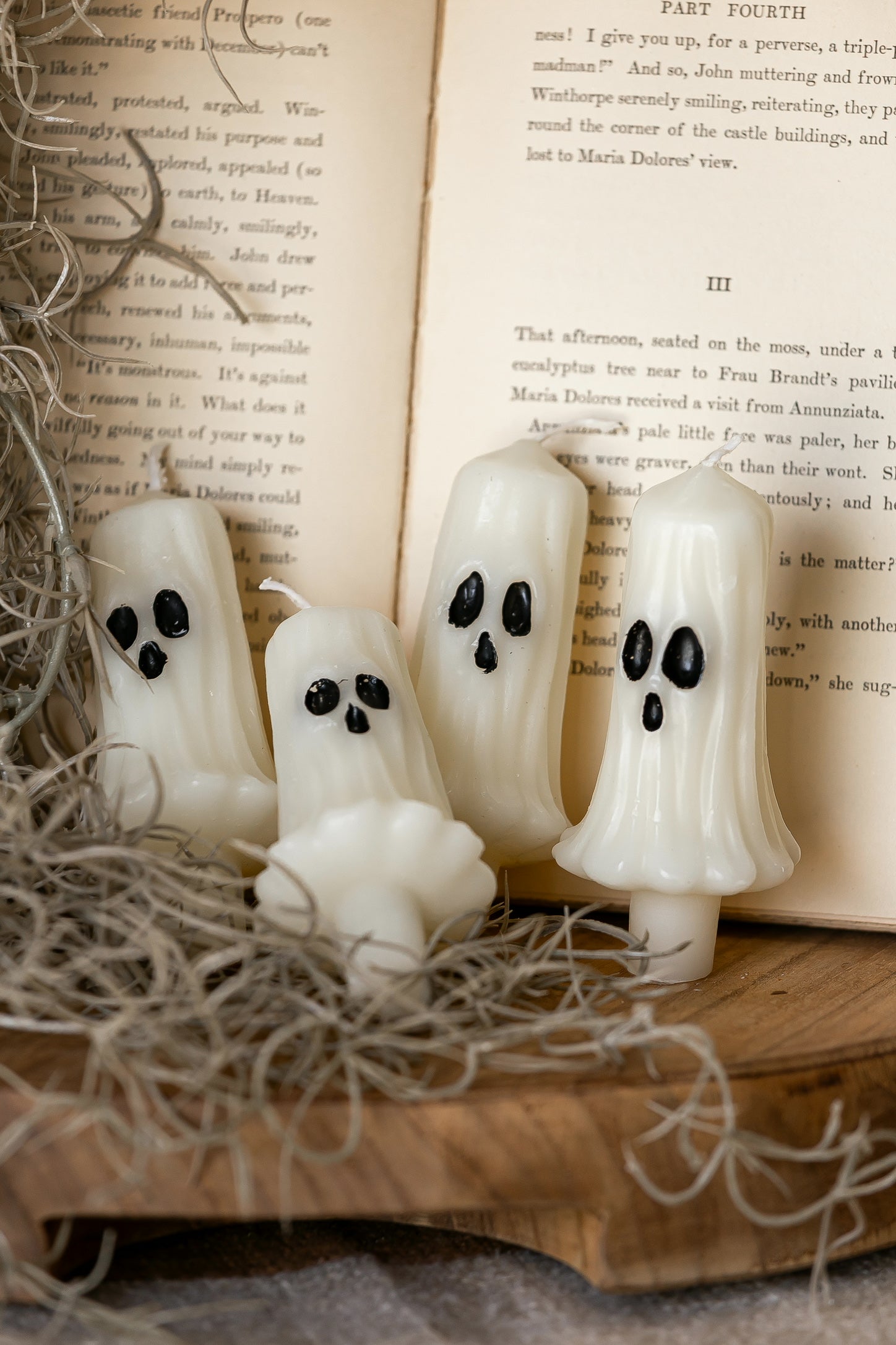 Unscented Ghost Taper Candles Creative Co-Op