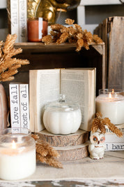 Cozy Pumpkin Glass Jar Fall Candle -Wholesale The Little Burlap Barn®