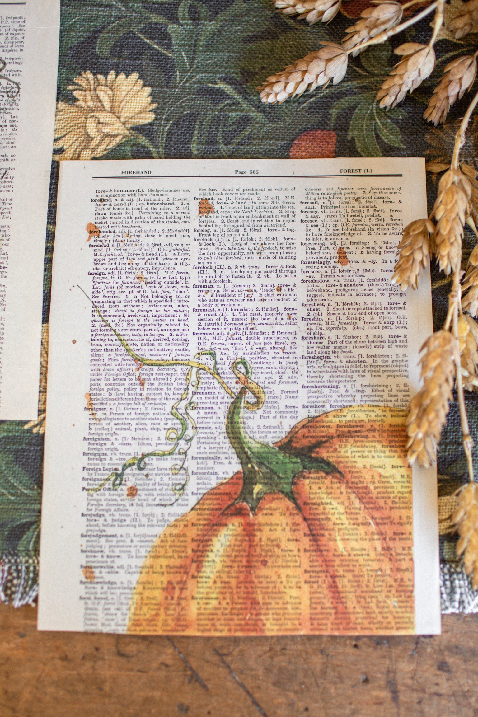 Handmade Fall Dictionary Print