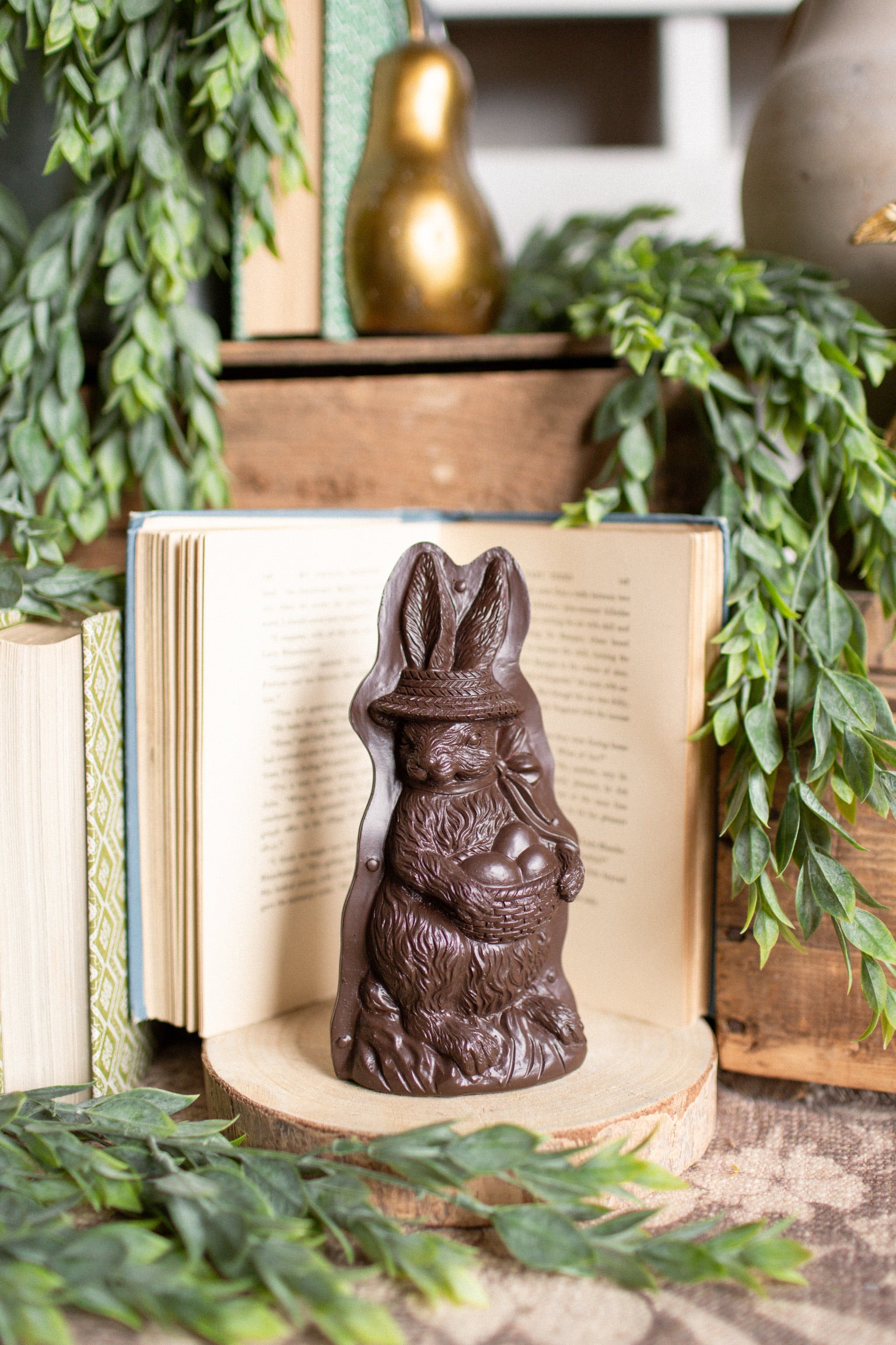 Chocolate Easter Bunny With Hat The Little Burlap Barn®