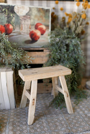 Vintage Mini Teak Wood Stool The Little Burlap Barn®
