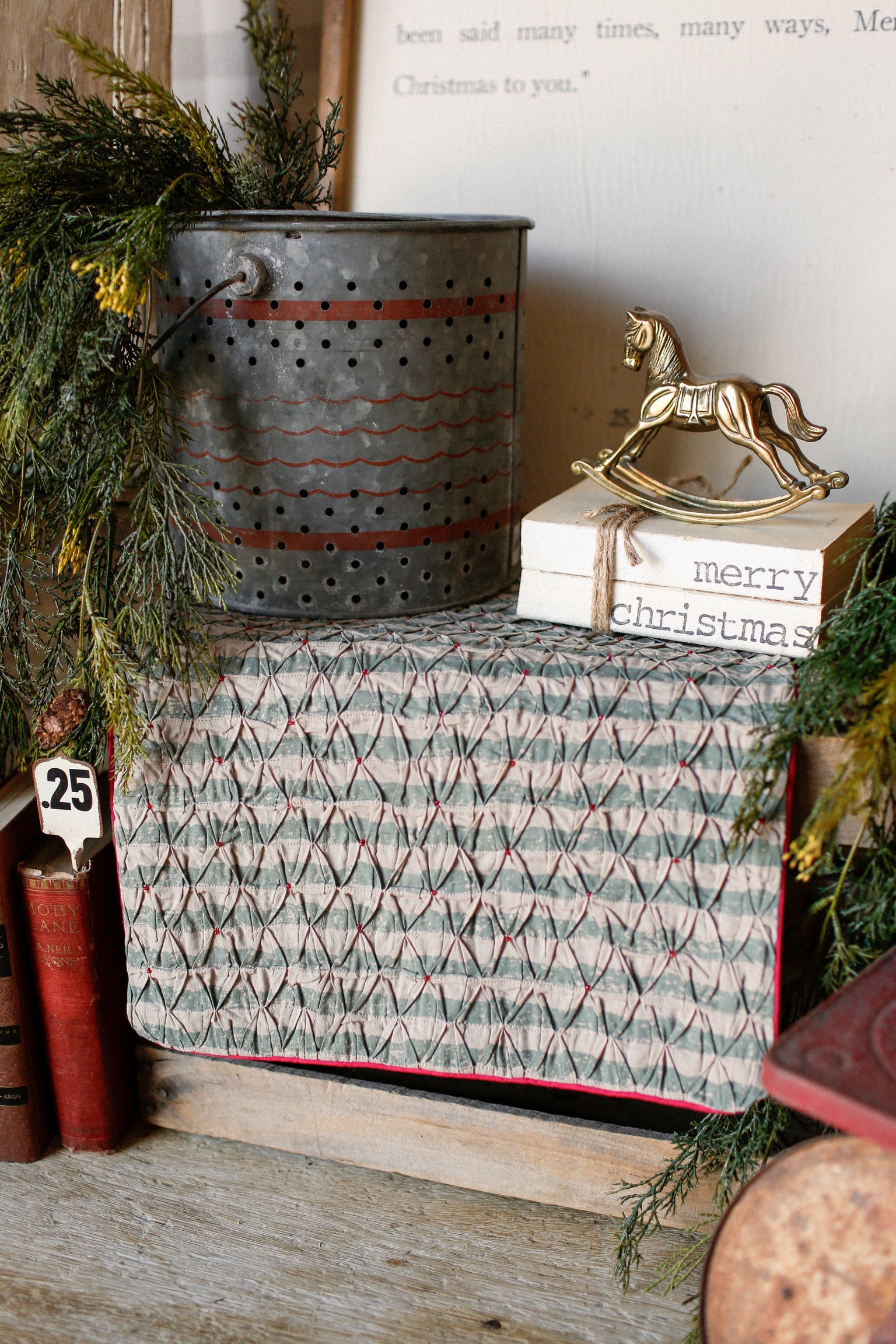 Smocked Green Stripe Runner