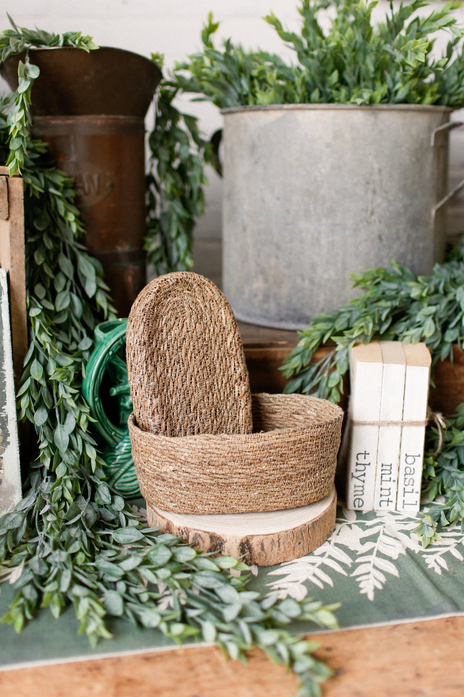 Hand-Woven Seagrass Basket The Little Burlap Barn®