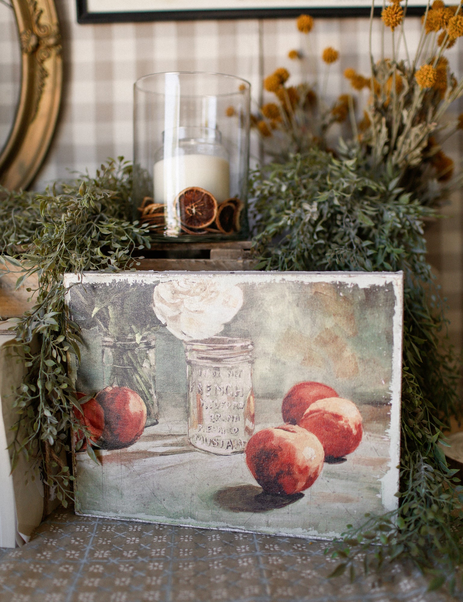 Peaches Still Life Canvas Print The Little Burlap Barn®