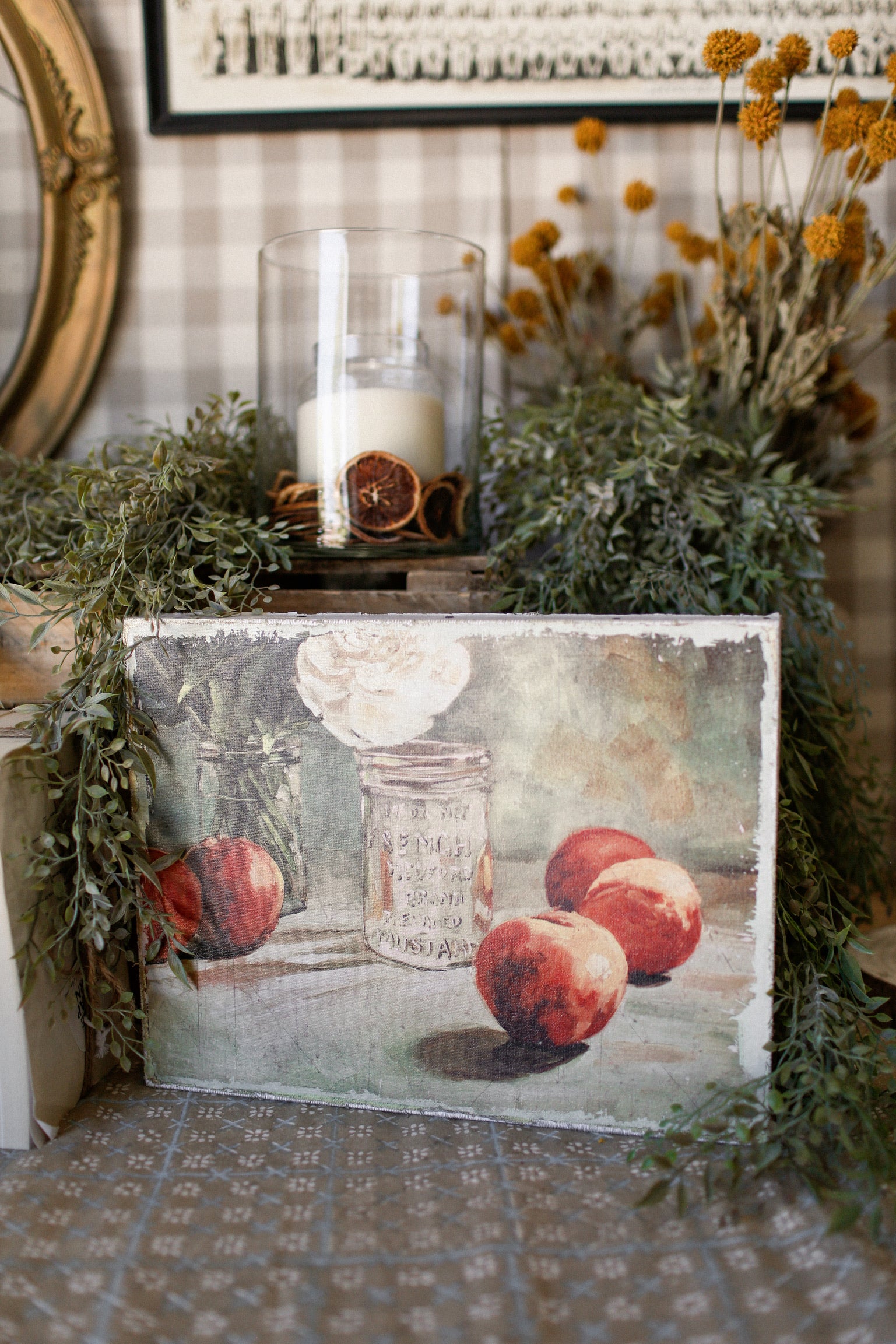 Peaches Still Life Canvas Print The Little Burlap Barn®