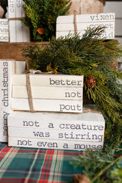 Hand-Stamped Holiday Book Stack