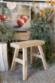 Vintage Mini Teak Wood Stool The Little Burlap Barn®