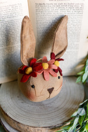 Primitive Floral Bunny Ornament