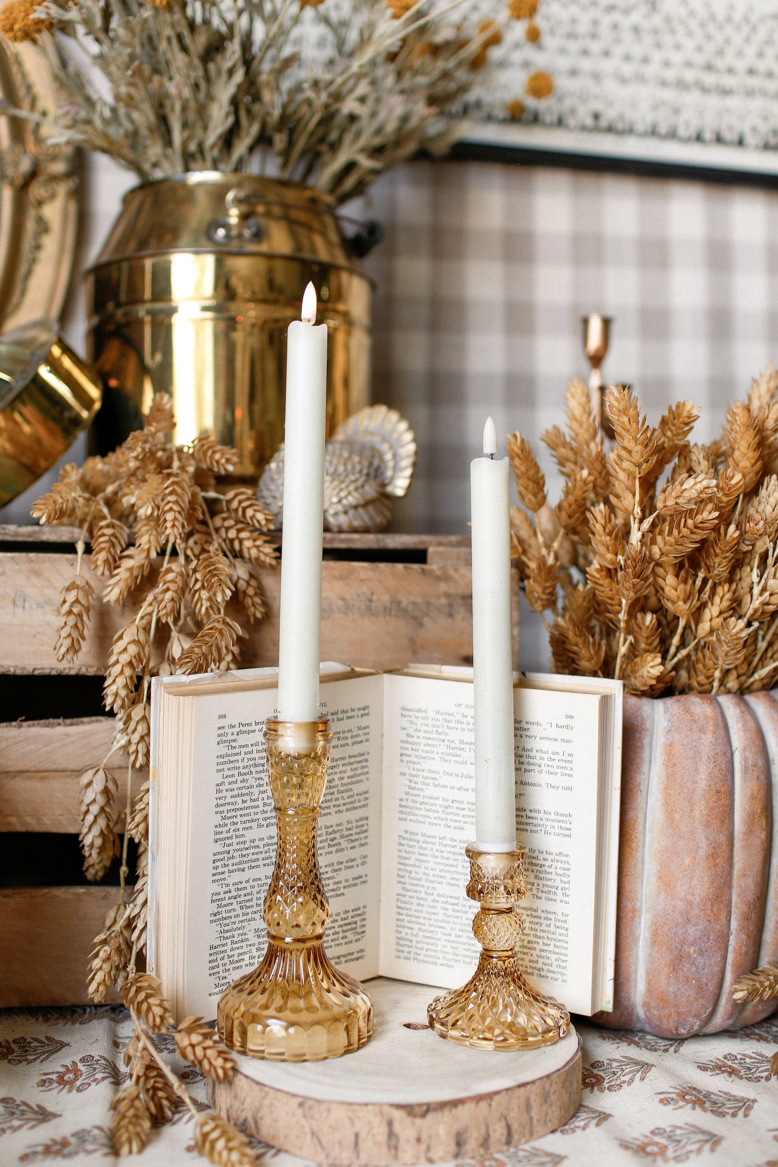 Harvest Cut Glass Candlestick