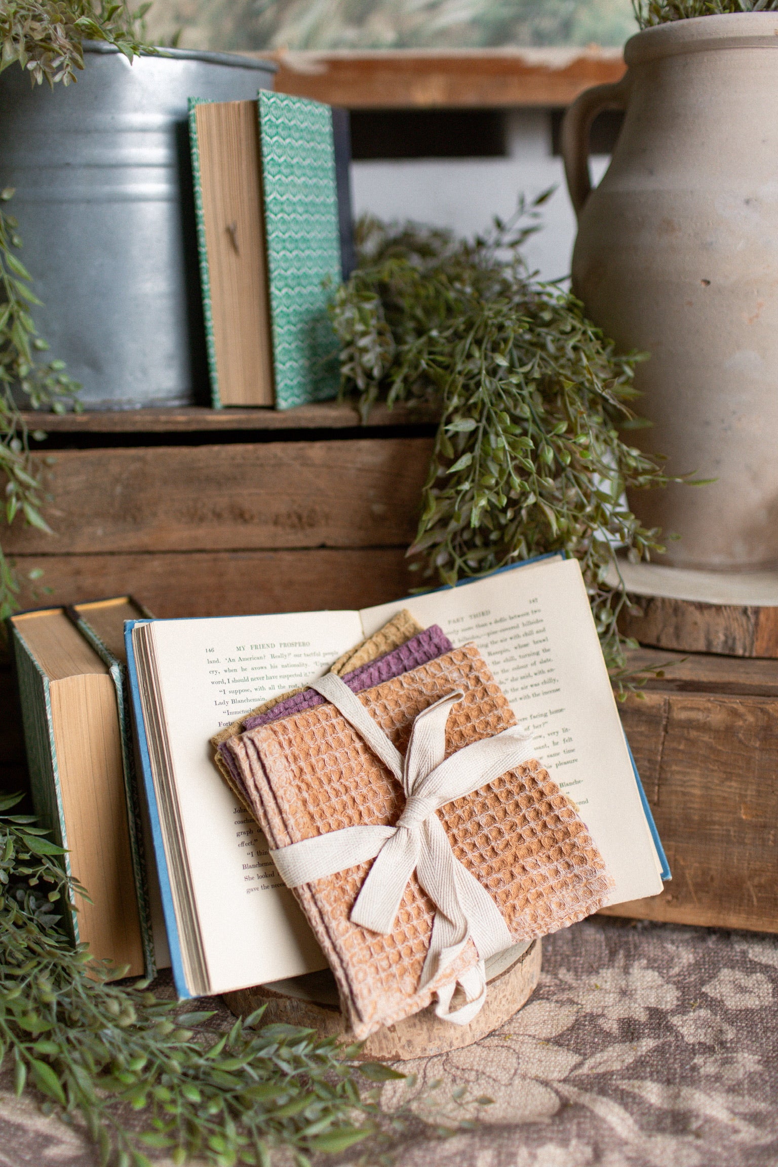 Stonewashed Waffle Knit Dish Cloths