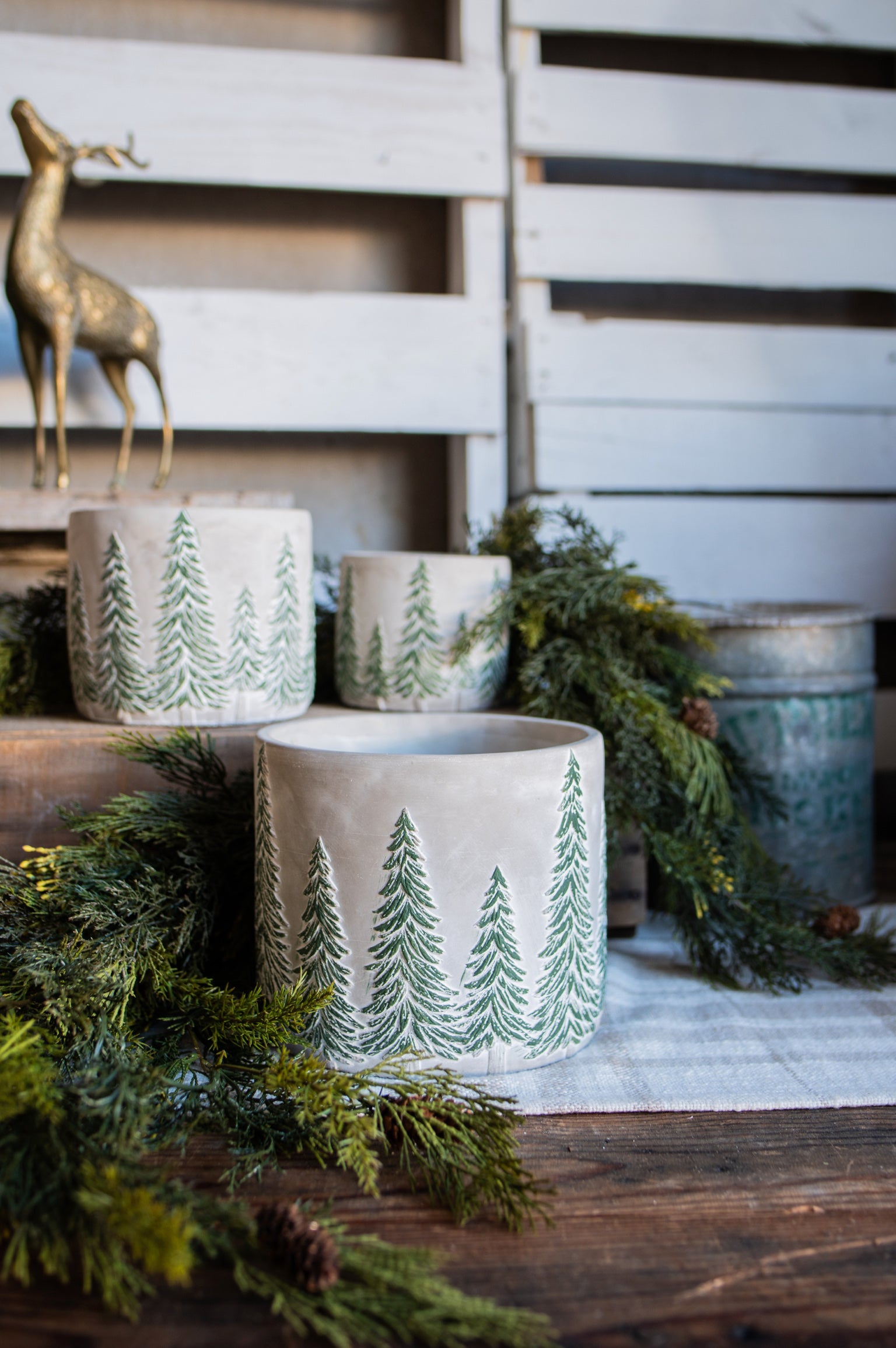 Concrete Tree Farm Pot