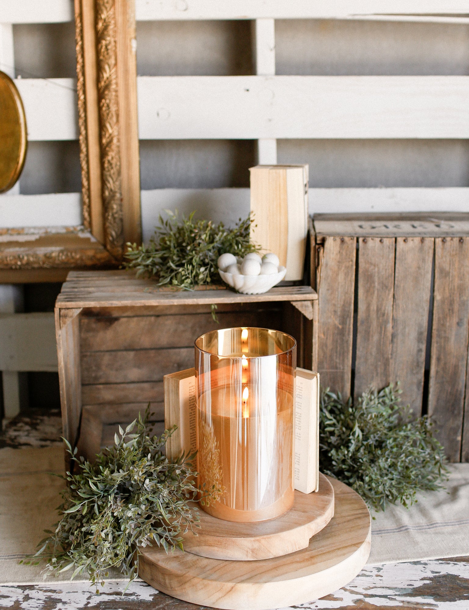 Large Champagne Flameless Candle The Little Burlap Barn®