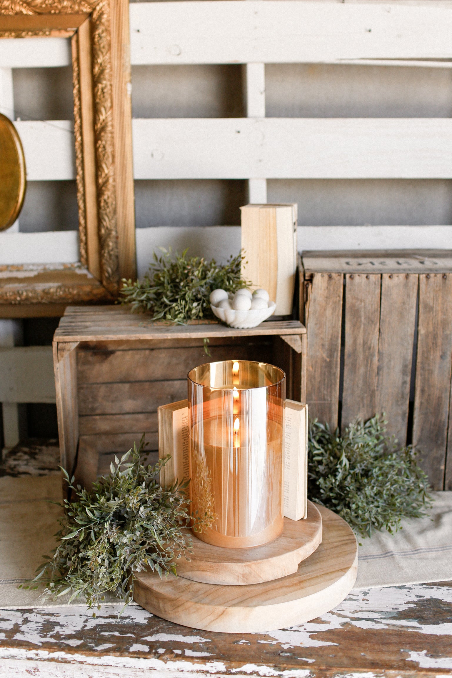 Large Champagne Flameless Candle The Little Burlap Barn®