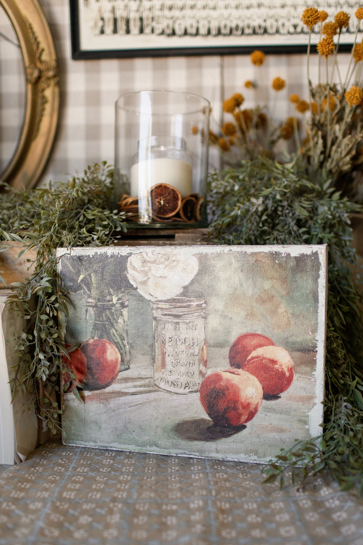 Peaches Still Life Canvas Print The Little Burlap Barn®