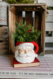 Cheery Santa Vase